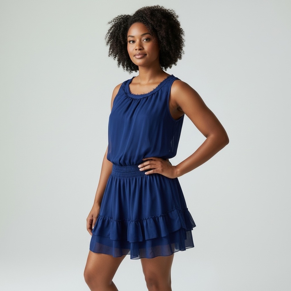 Sababa Italy - Navy blue chiffon mini - M